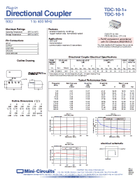 Datasheet TDC-10-1+ manufacturer Mini-Circuits